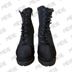 Women's Black Lace-Up Ankle Boots